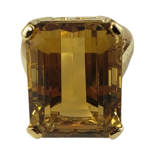 14 Karat Yellow Gold Citrine Quartz Ring Size 6.25 JAGi Certified #15727 - Picture 2 of 9